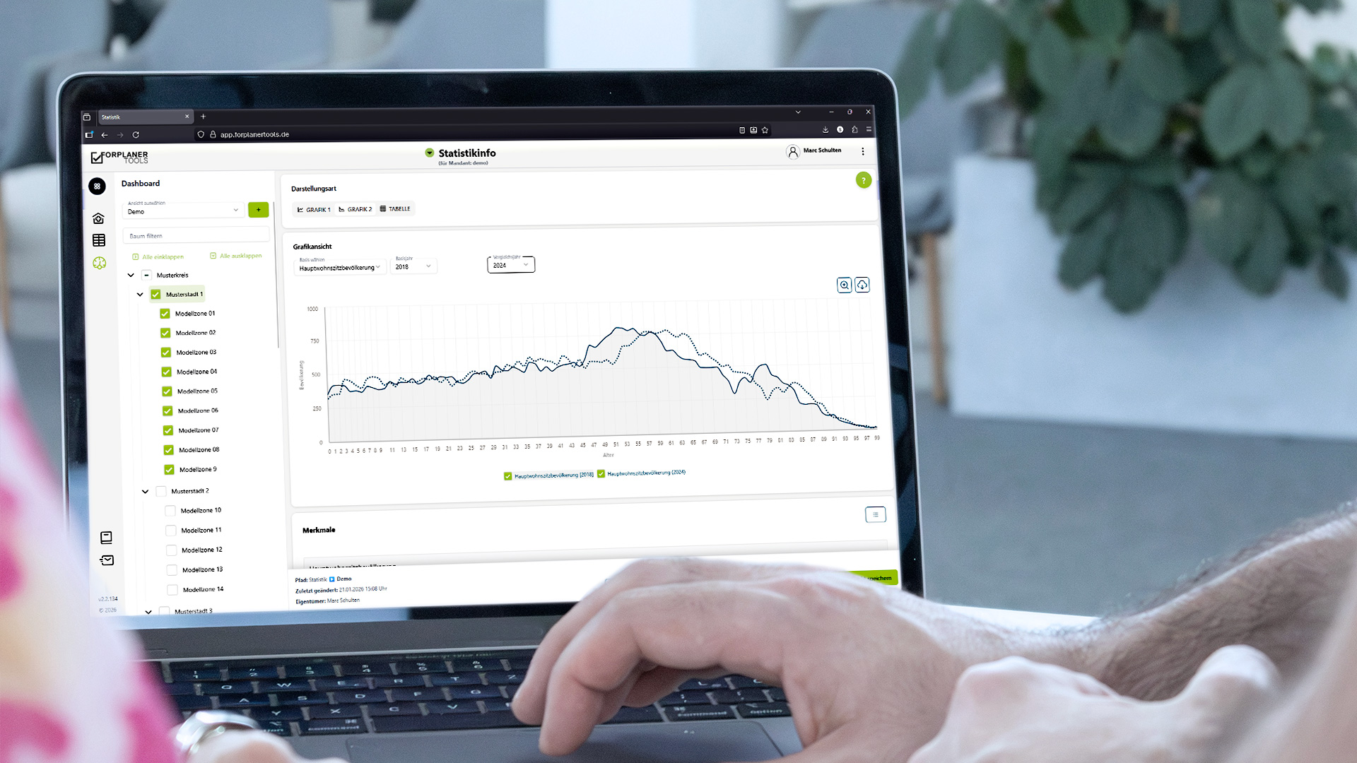 Screenshot des Tools StatistikInfo der zeigt wie Alterstrukturentwicklungen einfach analysiert werden.